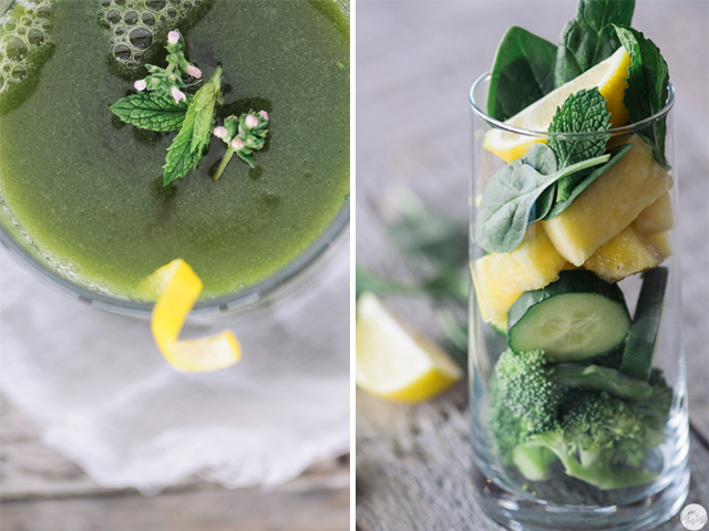 green juice collage