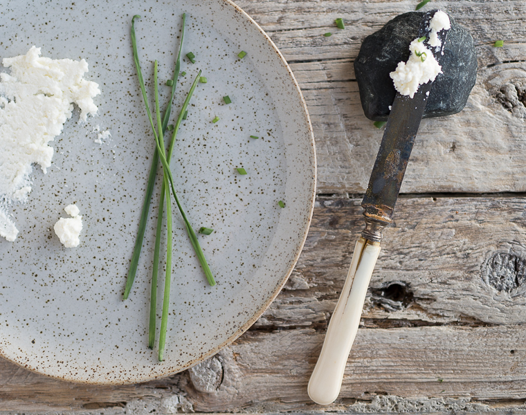 Homemade Ricotta and Chives details